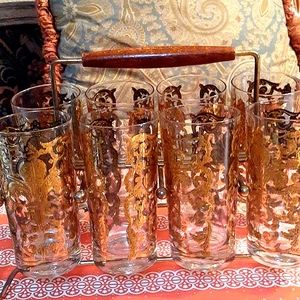 SET OF 8 VTG 22K Gold Drinking glasses
